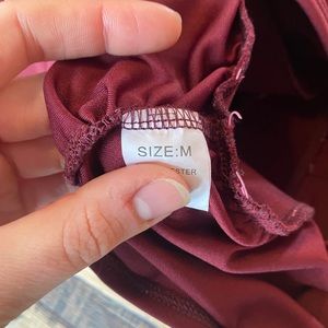 Maroon one shoulder dress